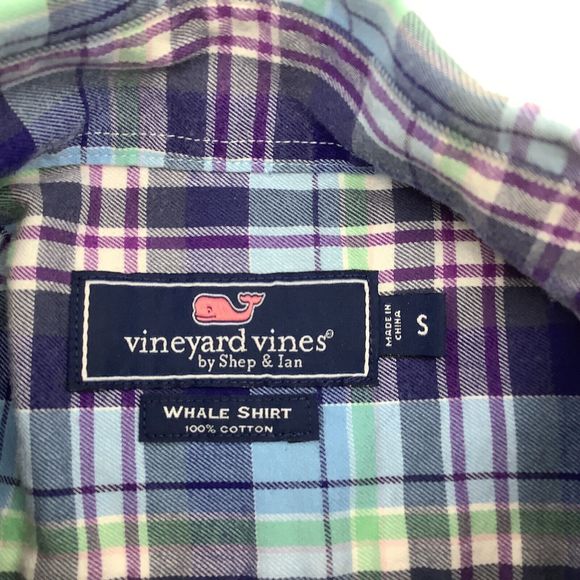 Vineyard Vines Long Sleeve‎ Button Up Lightweight Flannel Whale Shirt Size Small - Picture 5 of 6